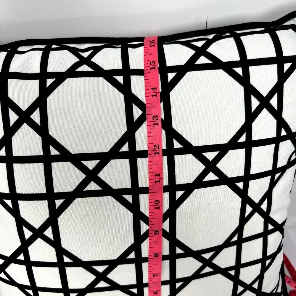 Pier 1 Outdoor UV-Treated weather Decor Black White Patio Lounge Pillow NEW RARE